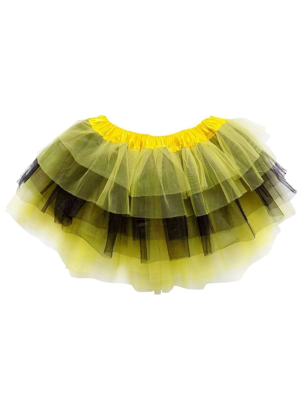 6L_Yellow_Black 6 Layer Costume Tutu Skirt - Toddler, Kid, Teen, Adult, & Plus Sizes - Image 1