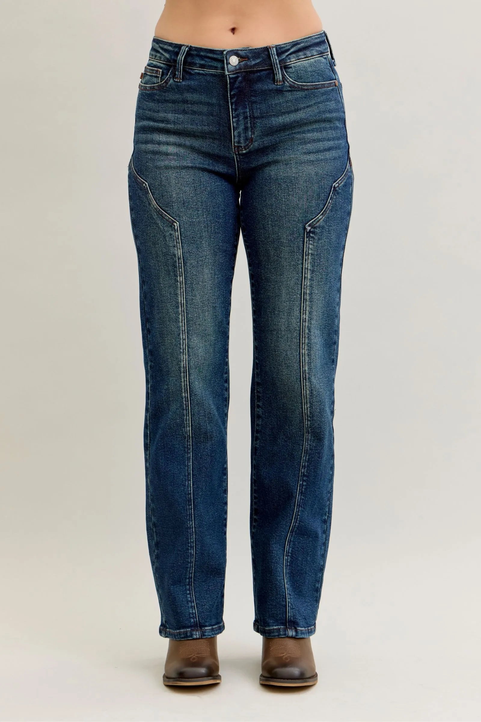 9d97c75a-2ce7-4b80-8612-0c4647454cad-Max-Origin Judy Blue Full Size Seam Detail Straight Leg Jeans Plus Size - Image 1
