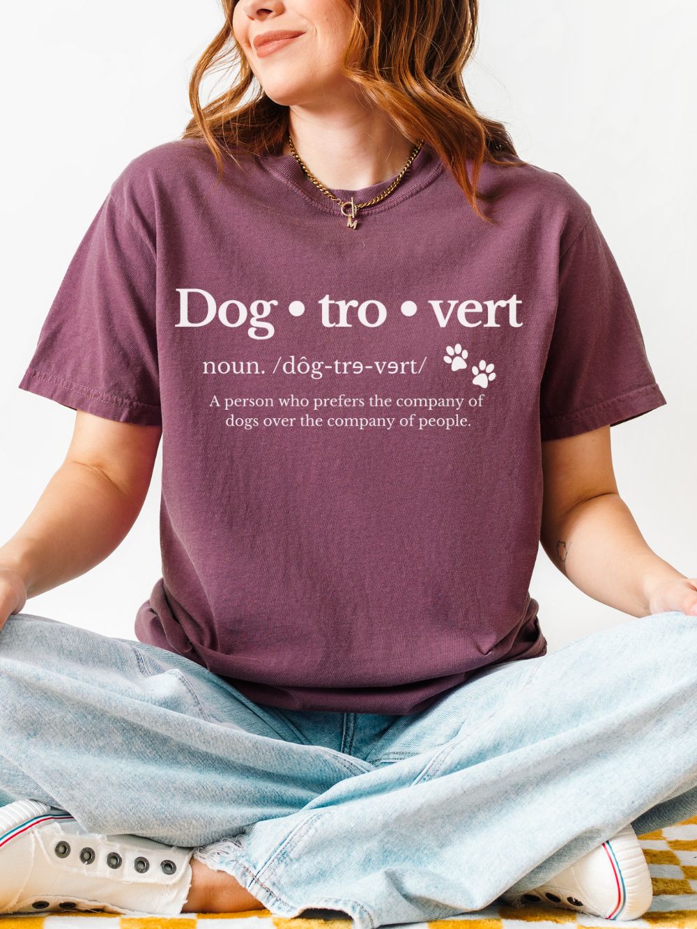 Dogtrovert_Berry Dogtrovert Dog Lovers Funny Graphic T-Shirt Unisex Short Sleeve Tee - Image 1