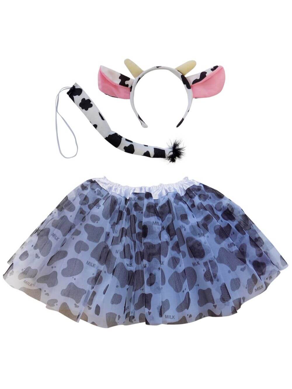 Ear_Costume_Cow_a6e1298c-31b5-42f7-b974-0bf2f445a48e Adult Cow Costume - Tutu Skirt, Tail, & Headband Set for Adult or Plus Size - Image 1
