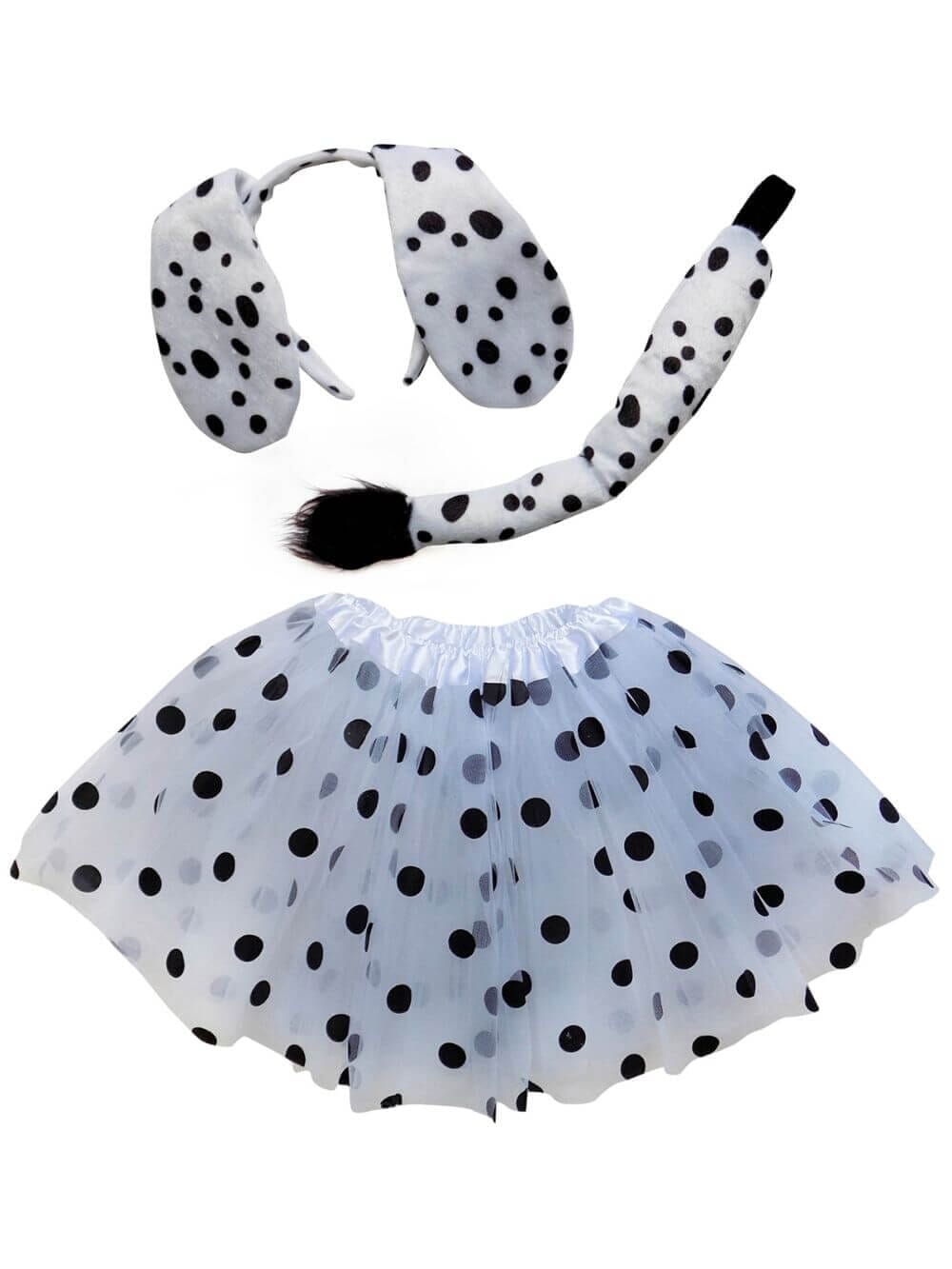 EarsCostumeDalmation Adult Tutu Costume - Tutu Skirt & Headband Set for Teen, Adult, or Plus Size - Image 1