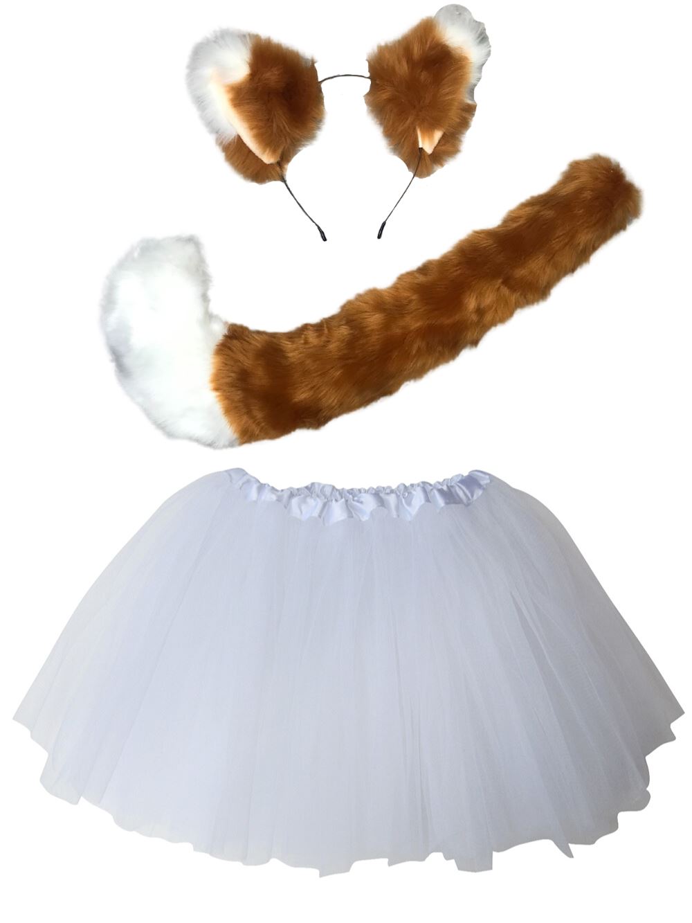 FoxTutuCostume_e569e26c-3a9c-4dd4-af62-512a2df1e626-1 Fox Costume Set for Adults & Plus Size – Fox Ears Headband, Tail & Tutu Skirt – Halloween & Cosplay Dress-Up - Image 1
