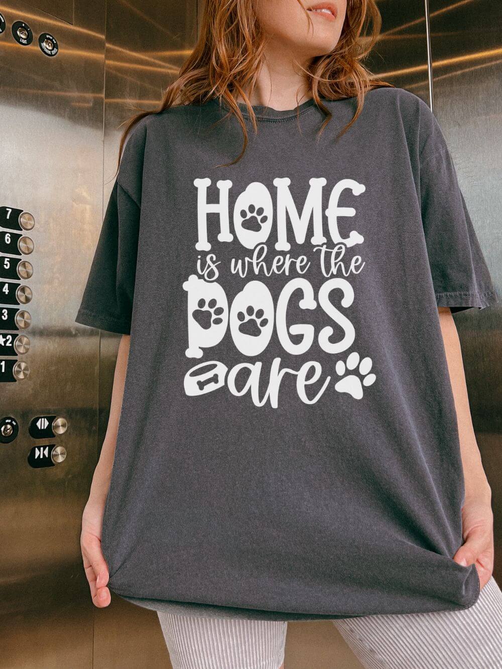 Home_is_Dogs_Pepper Home is Where the Dogs Are T-Shirt Cute Dog Mom Graphic Tee - Image 1