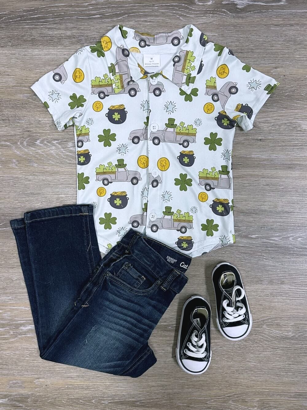 LuckyTruckBoysShortSleeveButtonDownTop Lucky Truck Boys Short Sleeve Button Down Top - Image 1