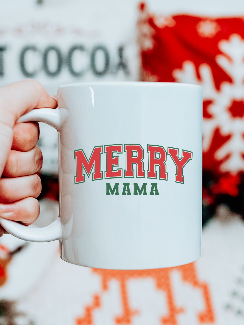 Merry_Mama_Mug Merry Mama Christmas Mug – Holiday Ceramic Coffee Cup - Image 1