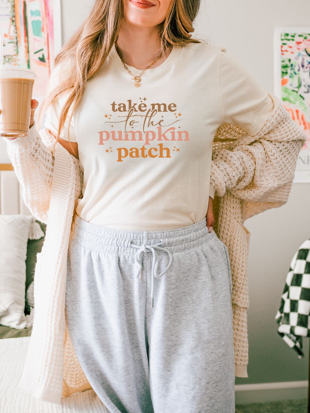 TakeMePatchSoftCream Take Me to the Pumpkin Patch Tee Bella + Canvas Fall Shirt T-Shirt - Image 1