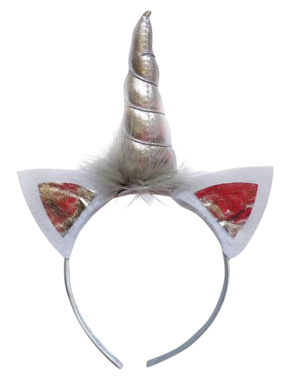 Uni_HB_Silver Silver Metallic Unicorn Girls Headband, Kid or Adult Costume Accessories Individual or Wholesale Bulk Multipack - Image 1